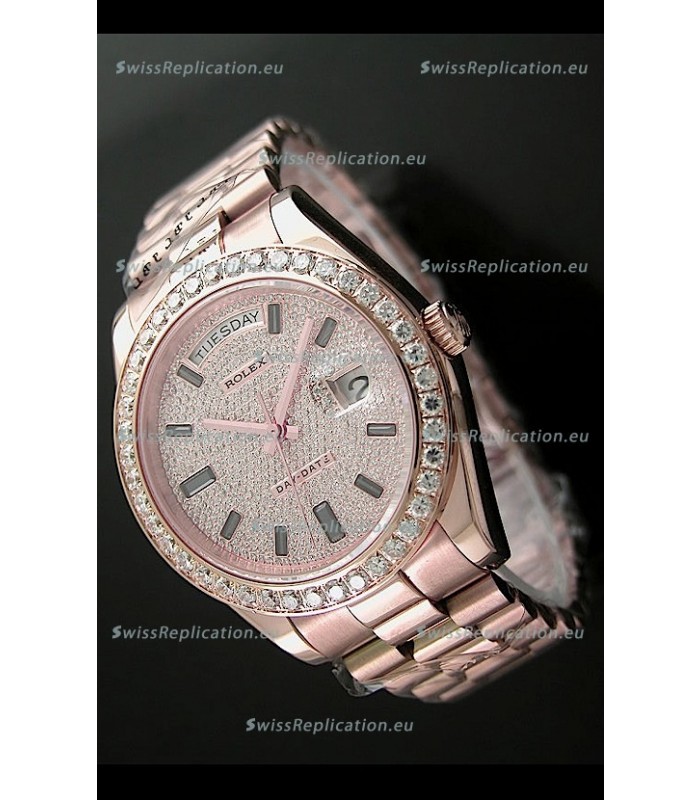 Rolex Day Date Swiss Automatic Rose Gold Watch