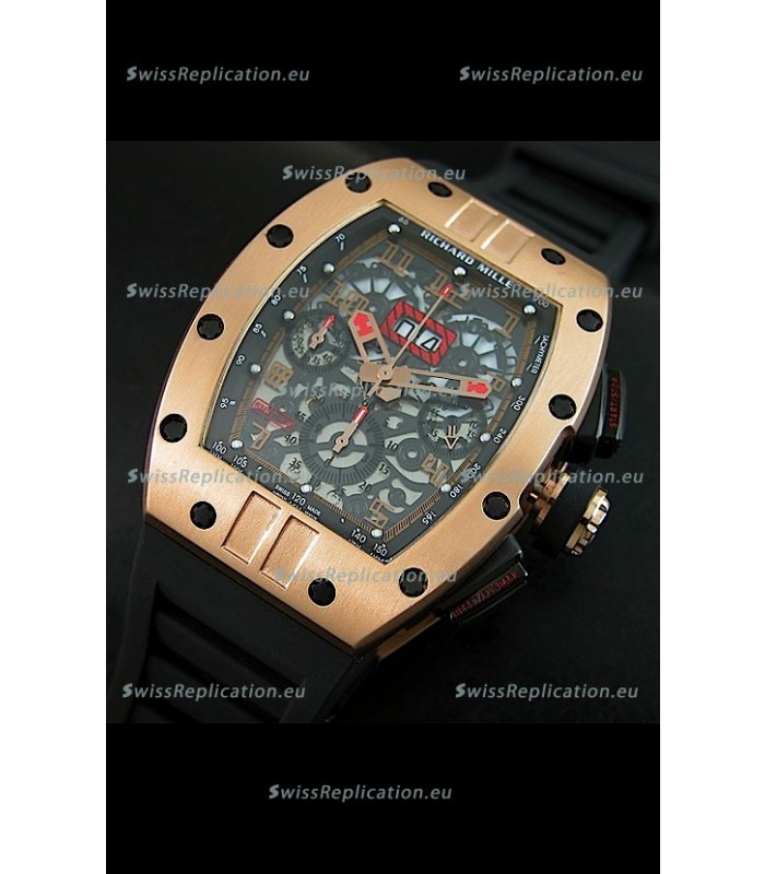 Richard Mille RM011 Filipe Massa Pink Gold on Titanium Casing Swiss Replica Watch
