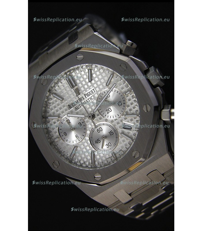 Audemars Piguet Royal Oak Chronograph Silver Toned Dial Swiss Quartz Replica Watch - 41MM