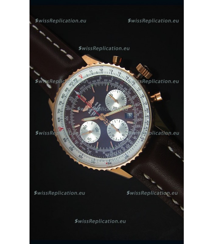 Breitling Navitimer 01 Brown Dial Rose Gold 1:1 Mirror Swiss Replica Watch