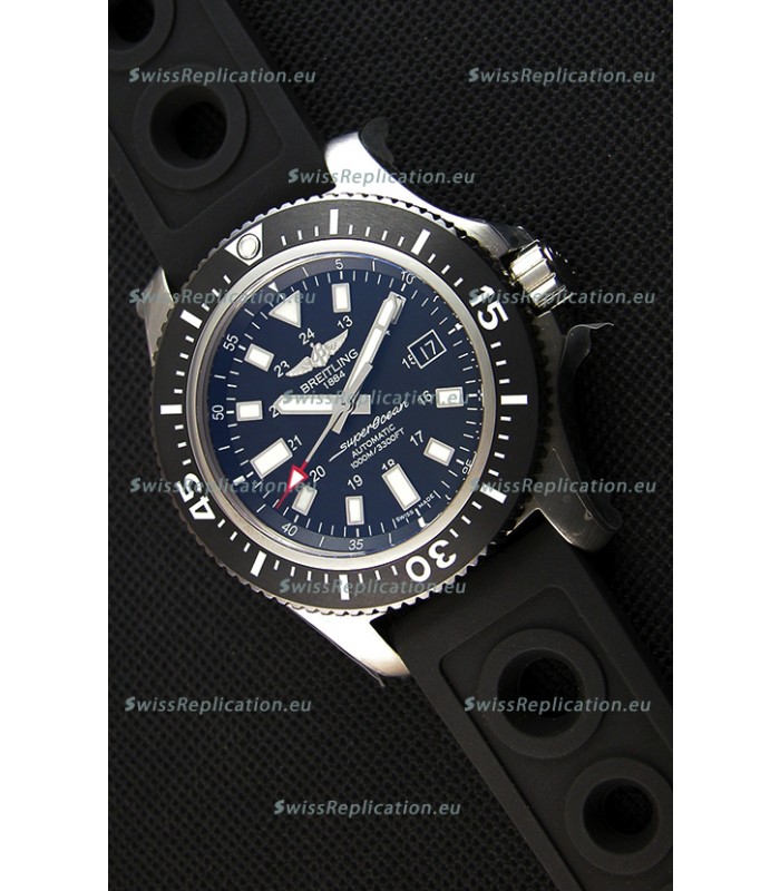 Breitling SuperOcean 44 Special Steel Swiss Replica Watch with Rubber Strap