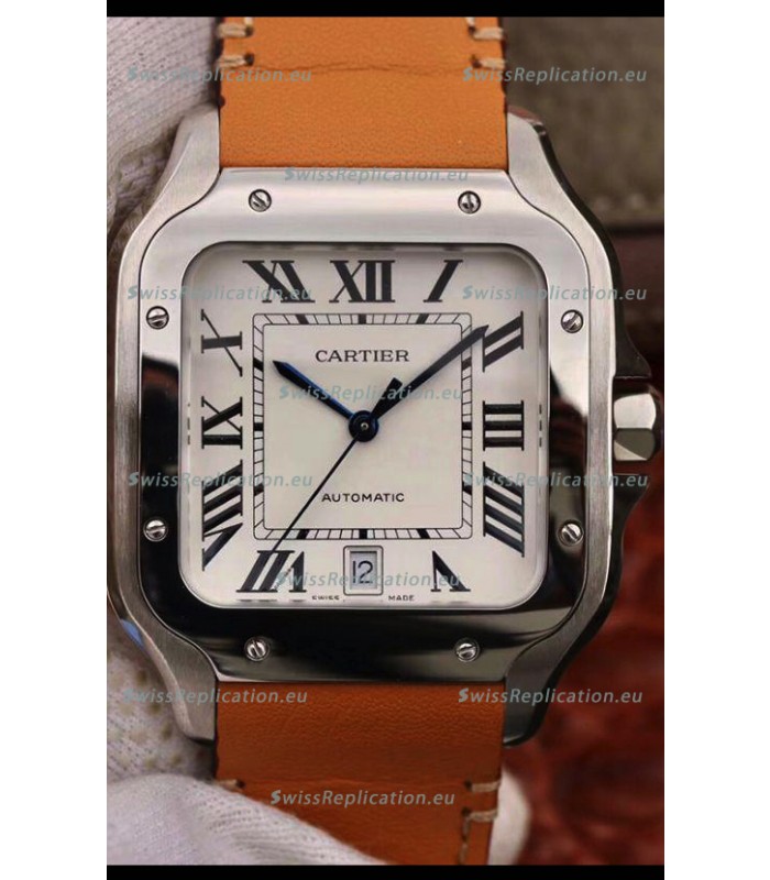 Santos De Cartier 1:1 Mirror Replica - 40MM Leather Strap Watch
