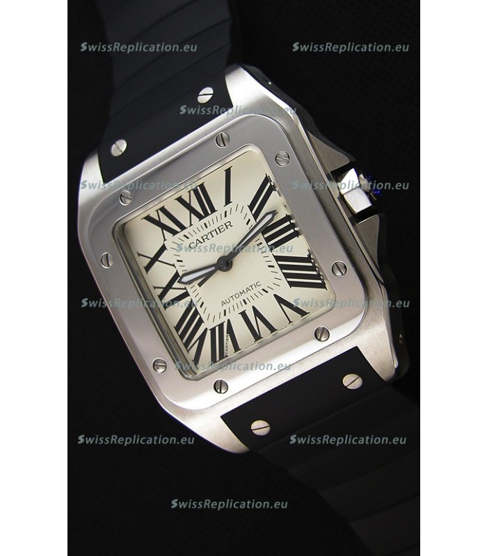 Cartier Santos De Cartier 1:1 Mirror Replica Watch 39MM Rubber Strap