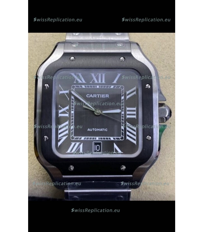 Cartier "Santos De Cartier" 904L Steel Grey Dial 1:1 Mirror Replica - 40MM Stainless Steel Watch