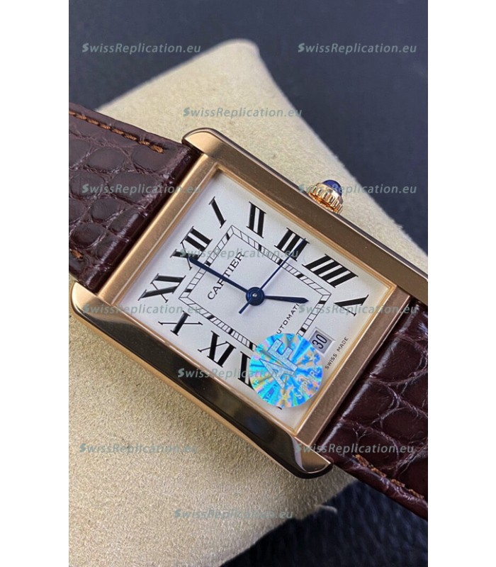 Cartier Tank Solo Swiss Automatic Watch in Rose Gold Plating Casing - 31MM Wide 1:1 Mirror Replica