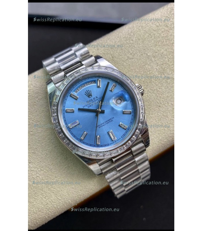 Rolex Day Date Presidential M228396TBR-0002 904L 40MM - Ice Blue Dial 1:1 Mirror Quality Watch