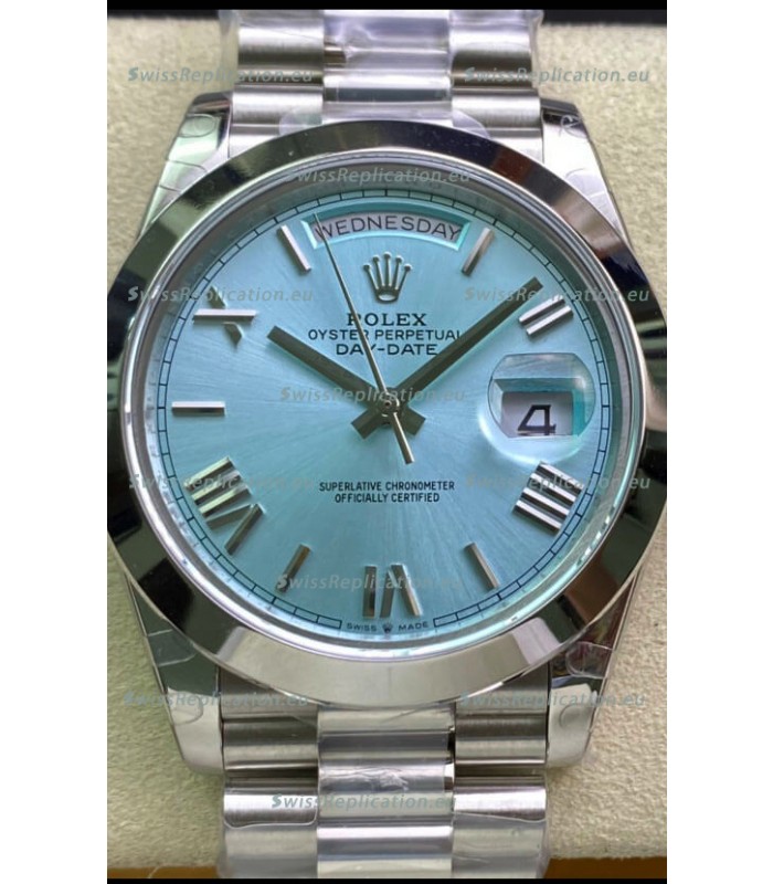 Rolex Day Date Presidential M228206-0044 904L Steel 40MM - Arabic ICE BLUE Dial 1:1 Mirror Quality Watch