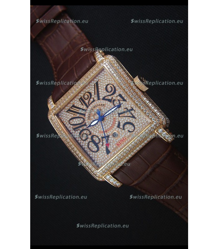 Franck Muller Conquistador King Automatic Swiss Replica Watch in Rose Gold 