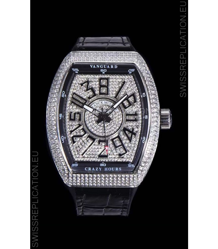 Franck Muller Vanguard Crazy Hours Edition Swiss Replica Watch - Black Numerals