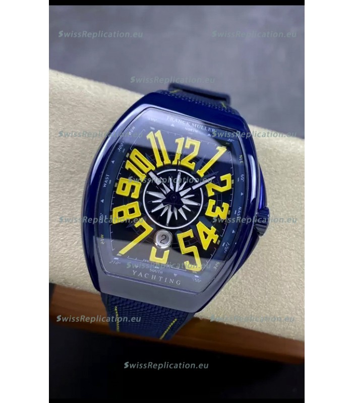 Franck Muller Vanguard Yachting Blue Ceramic 1:1 Mirror Swiss Replica Watch
