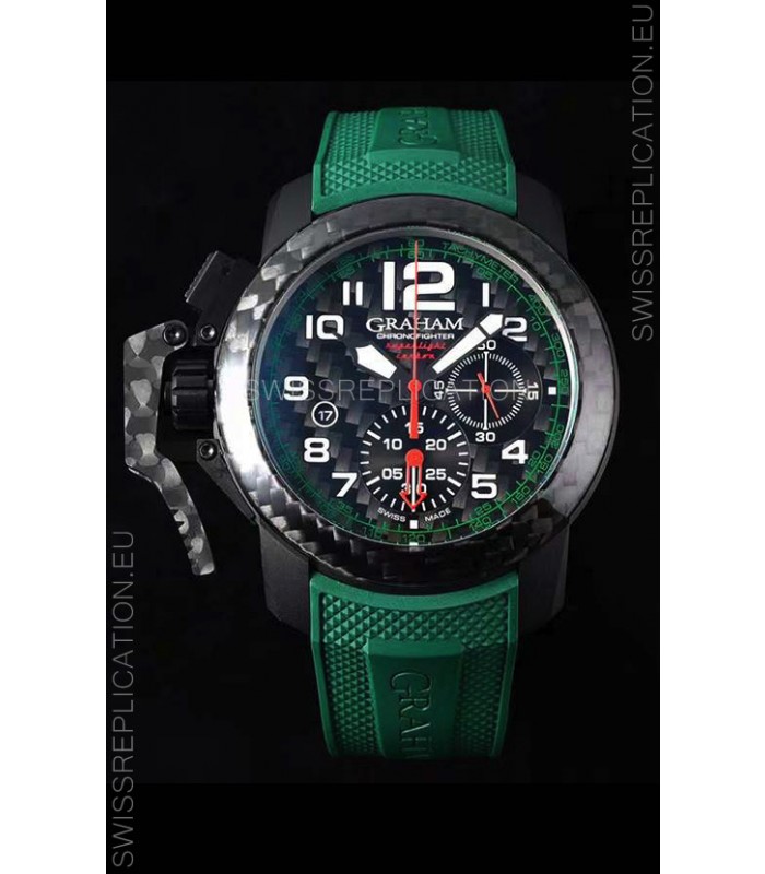 Graham Chronofighter Superlight Carbon Green 1:1 Mirror Swiss Replica Watch 