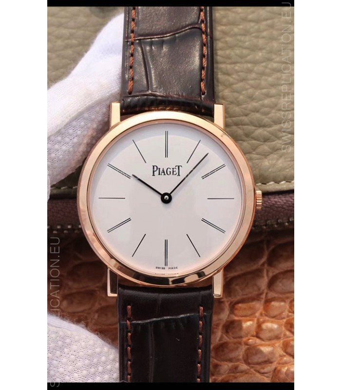 Piaget Altiplano G0A31114 1:1 Mirror Swiss Replica Watch in Rose Gold White Dial 