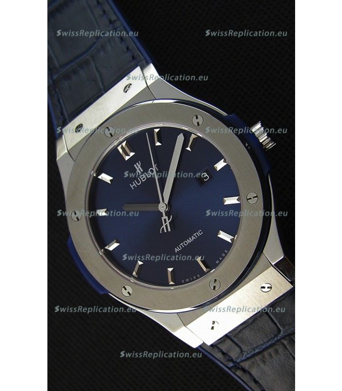Hublot Classic Fusion Blue Titanium Swiss Replica Watch - 1:1 Mirror Replica