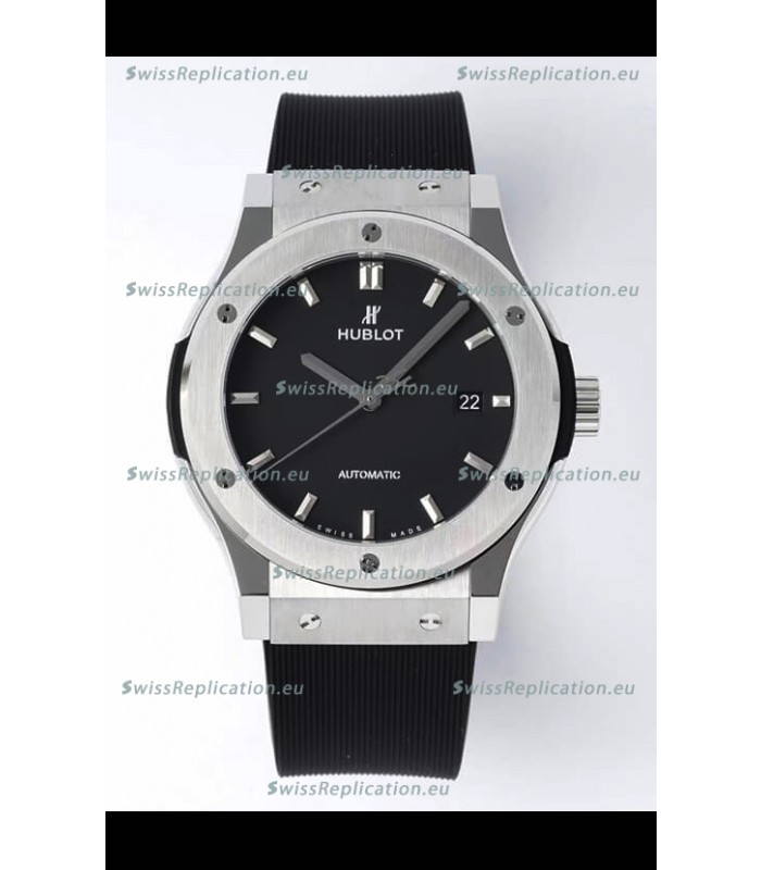 Hublot Classic Fusion Steel Black Dial 42MM Swiss Replica Watch 1:1 Mirror Quality