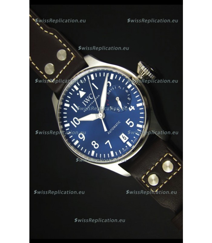 IWC Big Pilot IW500901 - Functional Power Reserve Brown Strap Blue Dial 1:1 Mirror Watch