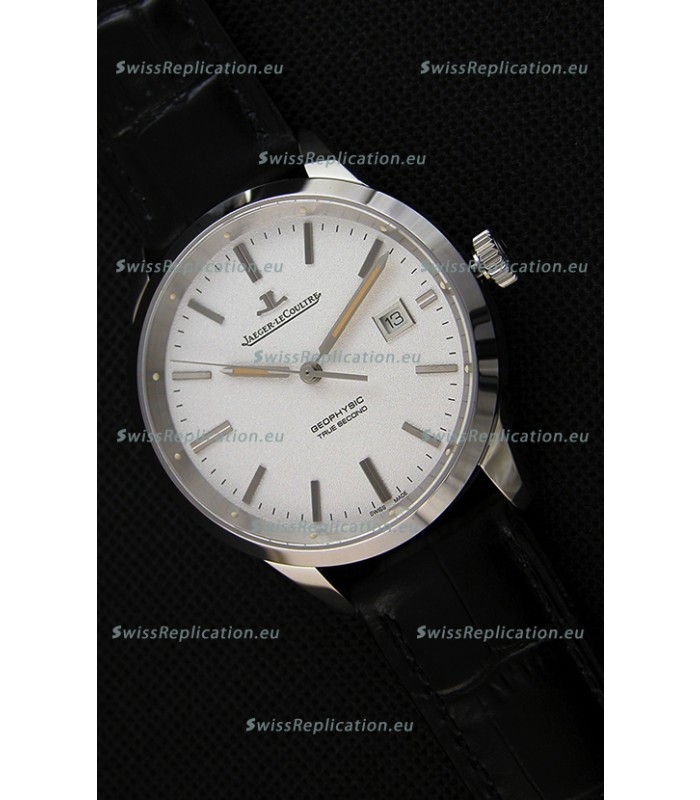 Jaeger LeCoultre Geophysic True Second Steel Case Watch White Dial 