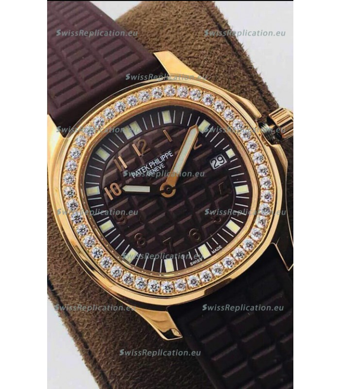 Patek Philippe Aquanaut 5067A Swiss Replica Watch in Yellow Gold Brown Dial - 35MM