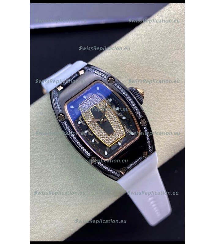 Richard Mille RM-07-01 Diamonds Dial Black Ceramic Ladies 1:1 Swiss Replica Watch 