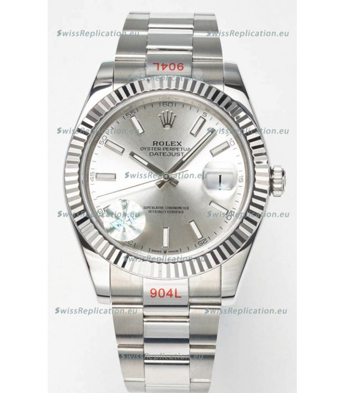 Rolex Datejust Cal.3235 Movement Swiss Watch 1:1 Mirror Replica 904L Steel 41MM - Steel Dial 