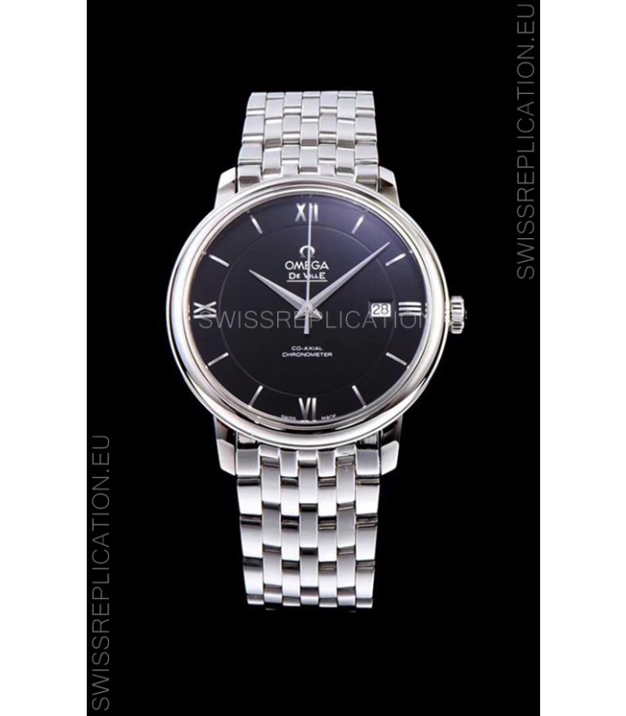 Omega De Ville Prestige Co-Axial 36.8MM Black Dial 1:1 Swiss Mirror Replica Watch 