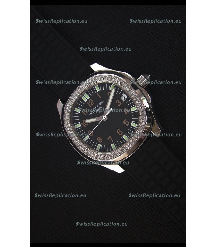 Patek Philippe Aquanaut Swiss Replica Watch with Swiss Diamonds Bezel 