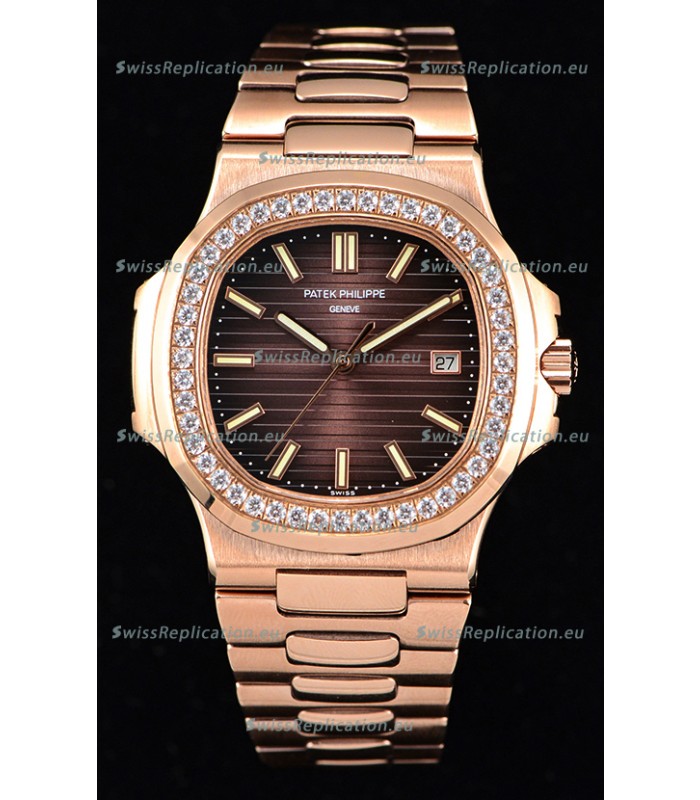 Patek Philippe Nautilus 5711/1R 1:1 Mirror Watch Rounded Diamonds Bezel