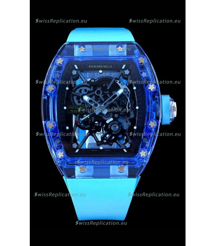 Richard Mille RM35-01 Transparent Sapphires Casing with Genuine Tourbillon Super Clone Watch