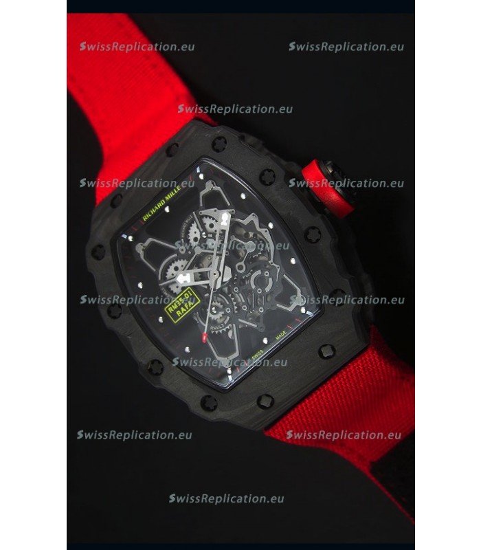 Richard Mille RM35-01 Rafael Nadal Edition Swiss Replica Watch Red Nylon Strap