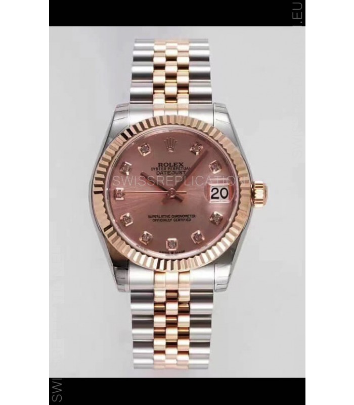 Rolex Datejust 31MM Cal.3135 Movement Swiss Replica Champange Dial Jubilee Strap - Ultimate 904L Steel Watch
