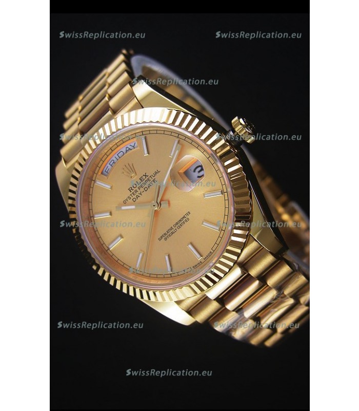 Rolex Day-Date Yellow Gold Replica Watch 40MM 2836-2 Swiss Movement