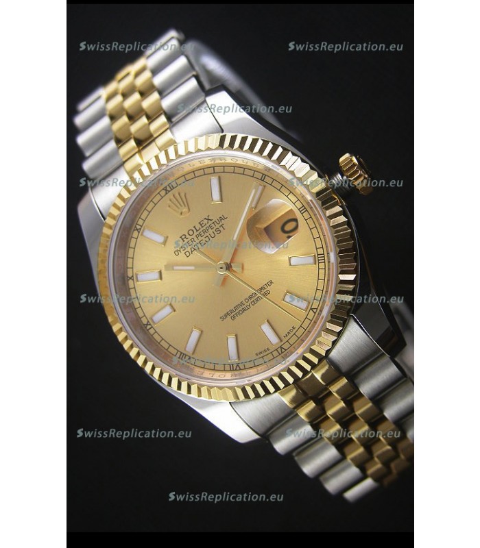 Rolex Datejust Replica Watch Gold Dial in 36MM with 3135 Swiss Movement 
