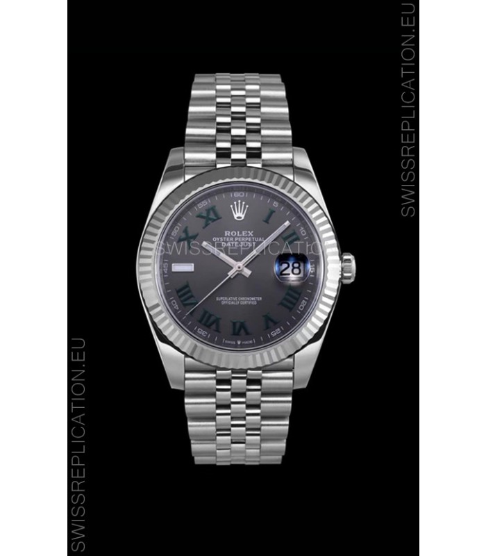 Rolex Datejust Wimbledon Edition Japanese Replica Watch - Grey Dial in 41MM 