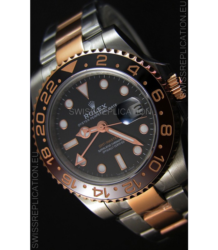 Rolex GMT Masters Japanese Replica Watch in Two Tone Rose Gold Casing