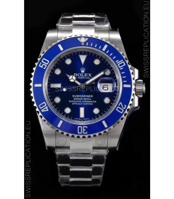 Rolex Submariner Japanese Replica Watch - Ceramic Bezel in Blue Dial/Bezel