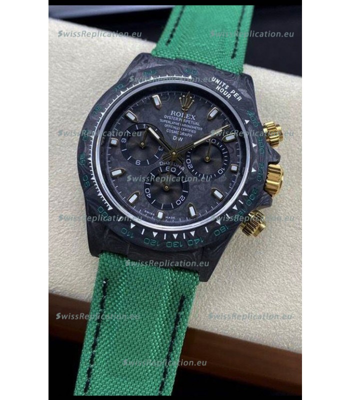 Rolex Daytona DiW Edition "All Black/Green" Watch - Forged Cabon Casing 1:1 Mirror Replica