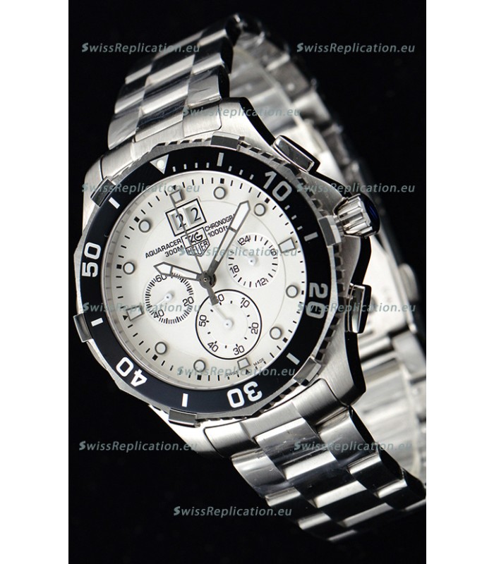 Tag Heuer Aquaracer Chronograph Swiss Quartz White Dial Watch 