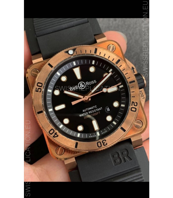 Bell & Ross BR03-92 Diver Rose Gold Swiss Replica Watch 1:1 Mirror Replica