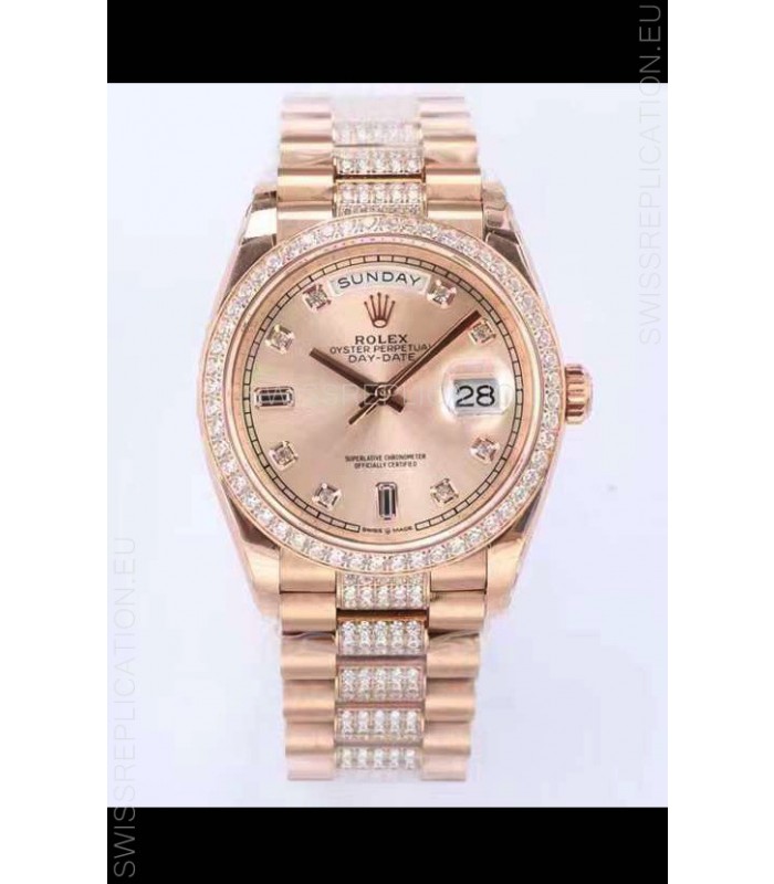 Rolex Day Date Presidential Rose Gold Watch 36MM - Rose Gold Dial 1:1 Mirror Quality Watch