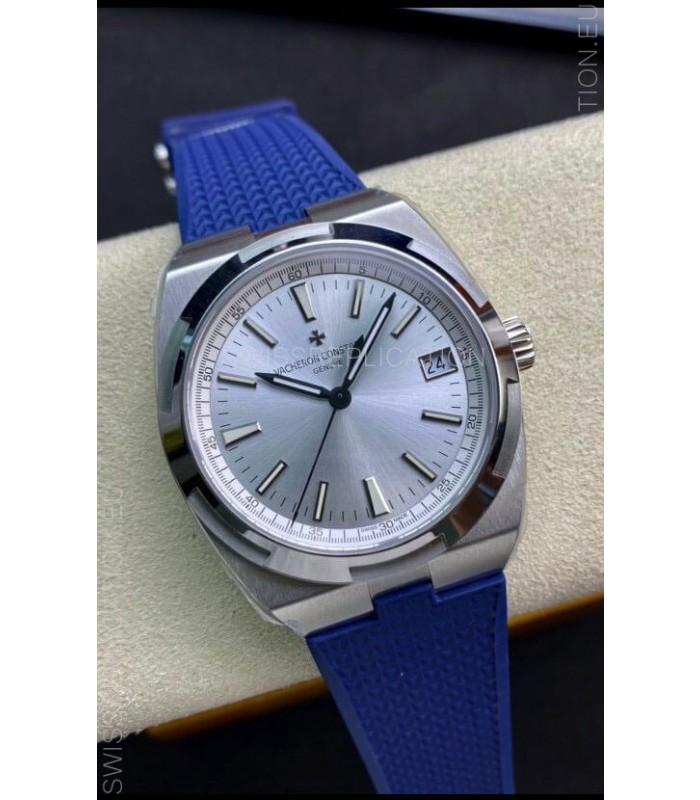 Vacheron Constantin Overseas 1:1 Mirror Swiss Replica Watch in Steel Dial - Rubber Strap