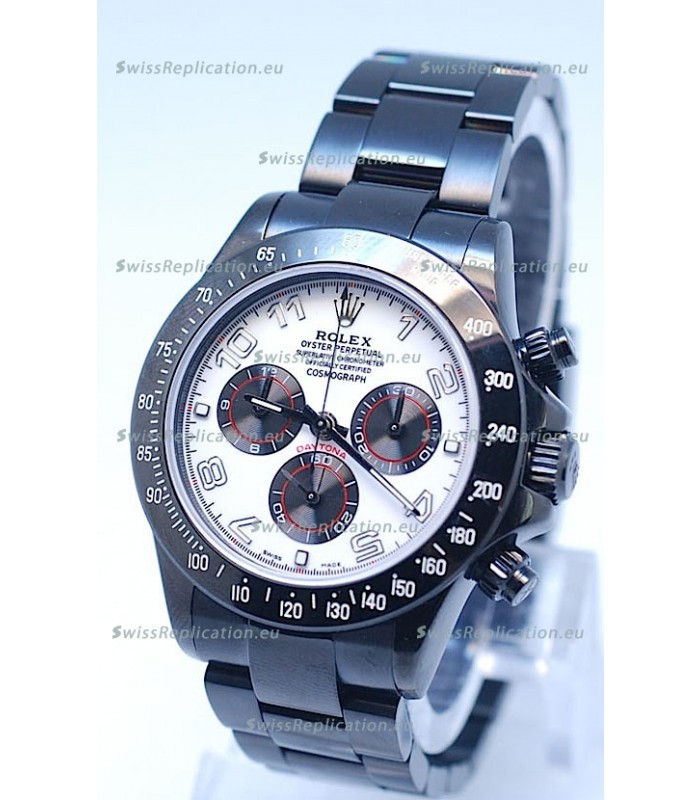 Rolex Cosmograph Project X Editions Black Out Daytona Swiss Replica Watch in Silver Dial
