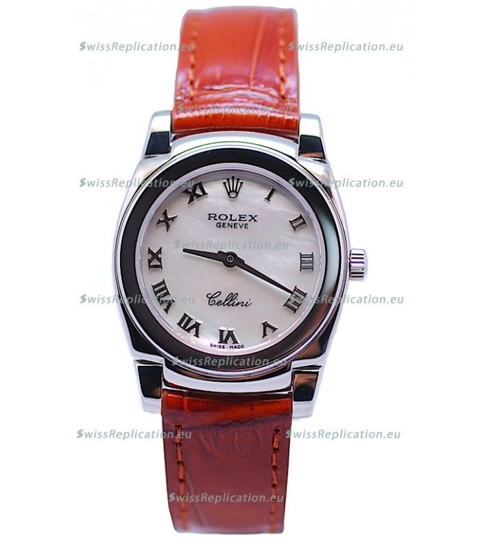 Rolex Cellini Cestello Ladies Swiss Replica Watch in Pearl Dial
