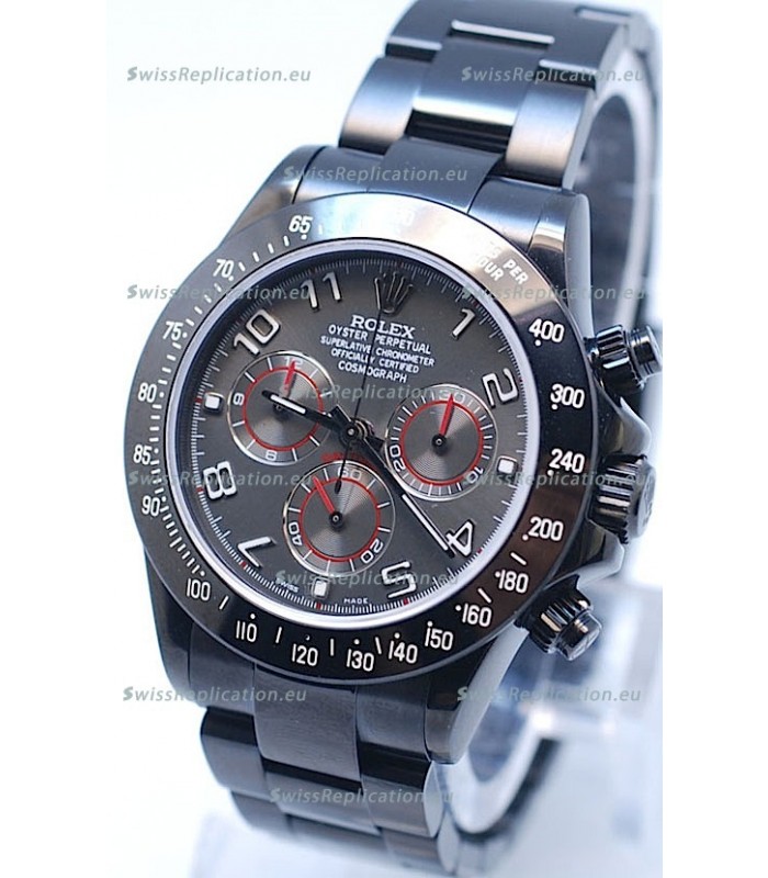 Rolex Cosmograph Project X Editions Black Out Daytona Swiss Replica Watch in Grey Dial