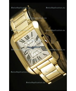 Cartier Tank Anglaise Mid Sized Swiss Watch Yellow Gold - 1:1 Mirror Replica Watch