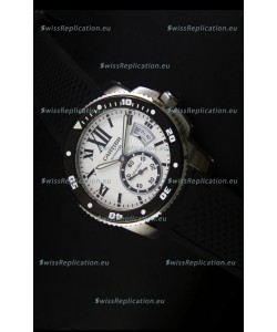 Calibre De Cartier Watch 42MM White Dial Steel Case - 1:1 Mirror Replica Watch