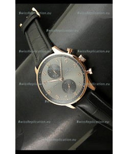 IWC Portuguese Chronograph Swiss Watch in Pink Gold Casing
