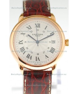 Ronde De Cartier Louis Swiss Replica Pink Gold Watch