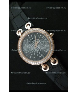 Chopard Xtravaganza Ladies Ladies Japanese Replica Rose Gold Watch in Grey Dial 
