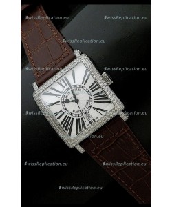 Franck muller Master Square Japanese Replica Watch in Brown Strap