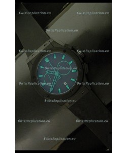 Hublot Big Bang Classic Fusion Chrono Japanese Watch with Green Markers Ceramic Case