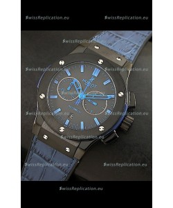 Hublot Big Bang Classic Fusion Swiss Replica PVD Watch in Blue Strap